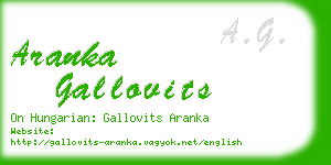 aranka gallovits business card